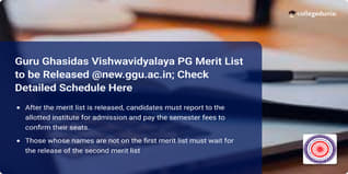 Guru Ghasidas Vishwavidyalaya PG Merit List to be Released @new.ggu.ac.in; Check Detailed Schedule Here